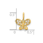 14k Polished CZ Butterfly Pendant - Product Photo