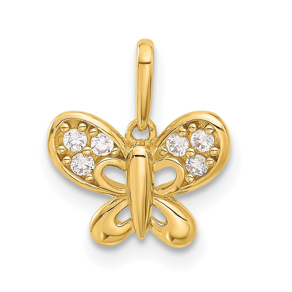 14k Polished CZ Butterfly Pendant - Product Photo