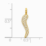 14K Yellow Gold Polished CZ Small Italian Horn Pendant - Product Photo