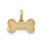 14K Polished CZ Dog Bone Pendant - Product Photo
