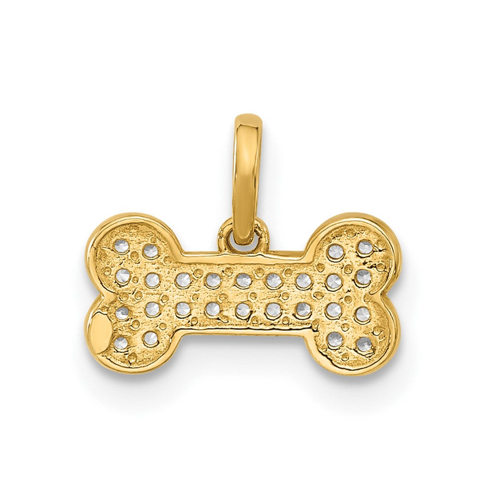 14K Polished CZ Dog Bone Pendant - Product Photo