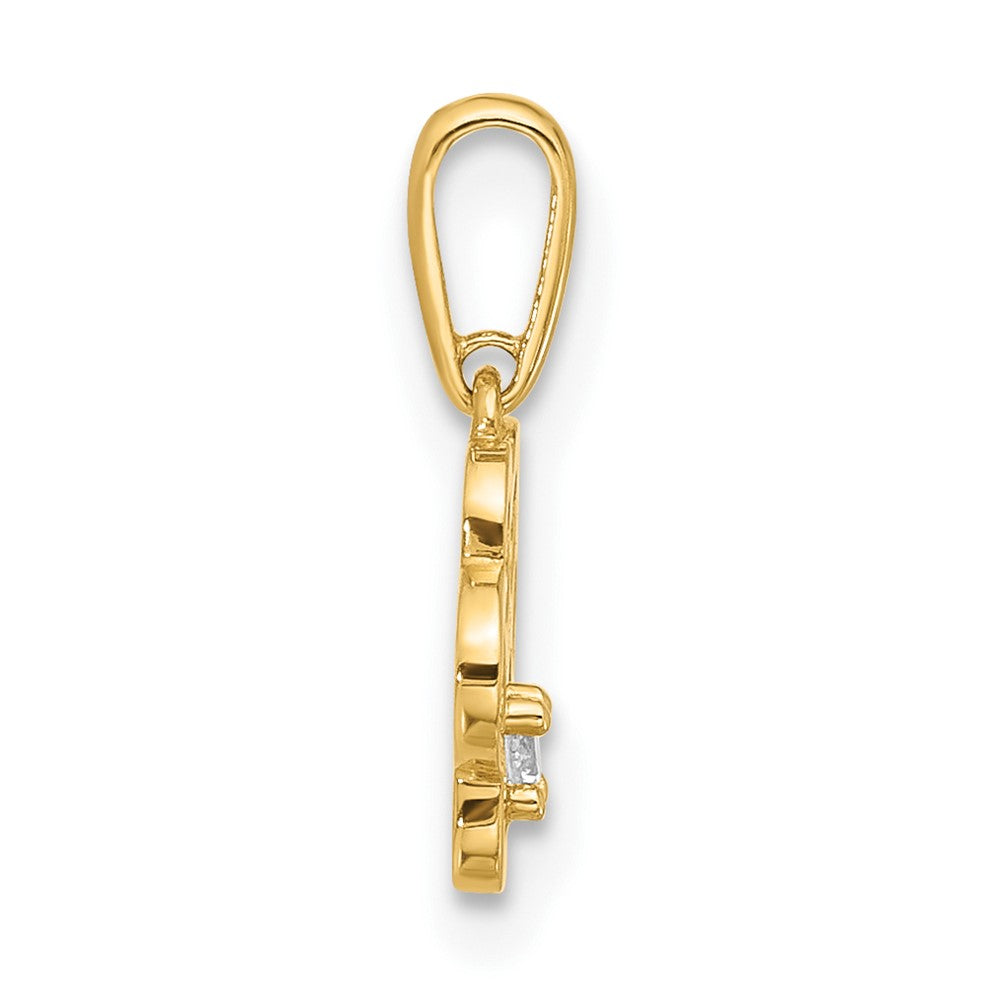 14k Polished CZ Paw Print Pendant - Product Photo