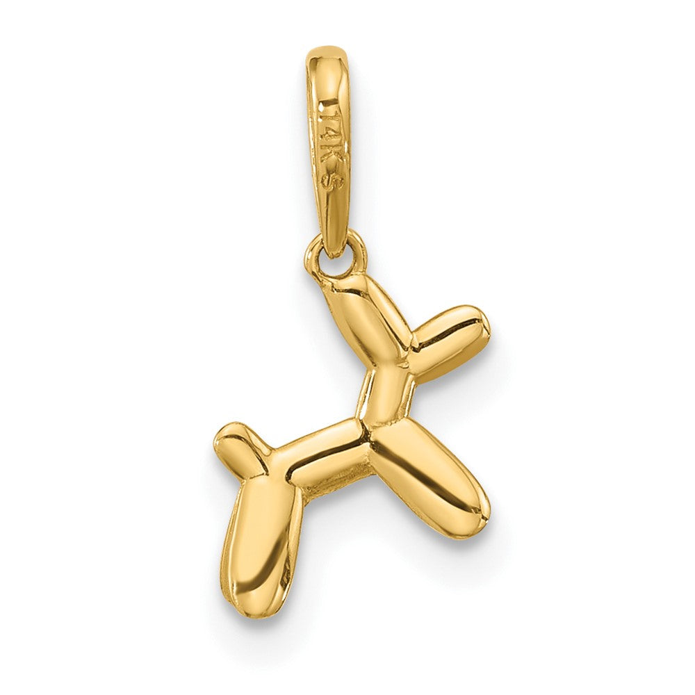 14K Polished 3D Balloon Puppy Pendant Charm - Product Photo