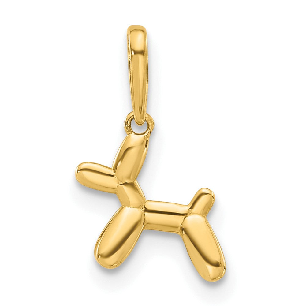 14K Yellow Gold Polished 3D Balloon Puppy Pendant Charm