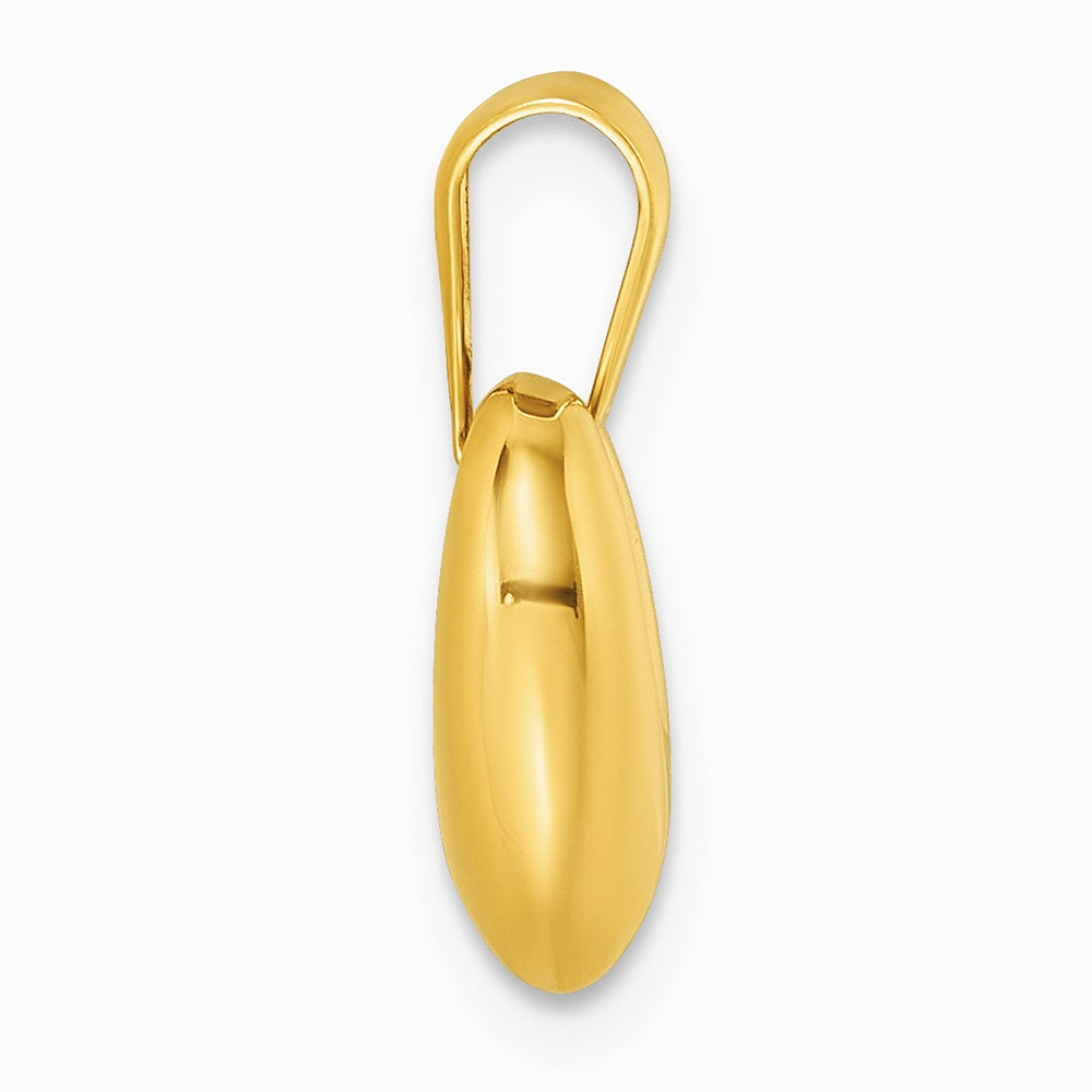 14K Yellow Gold Polished Puffed Heart Pendant - Product Photo