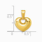 14K Yellow Gold Polished Puffed Heart Pendant - Product Photo