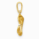 14K Yellow Gold Polished CZ Fancy Open Heart Pendant - Product Photo