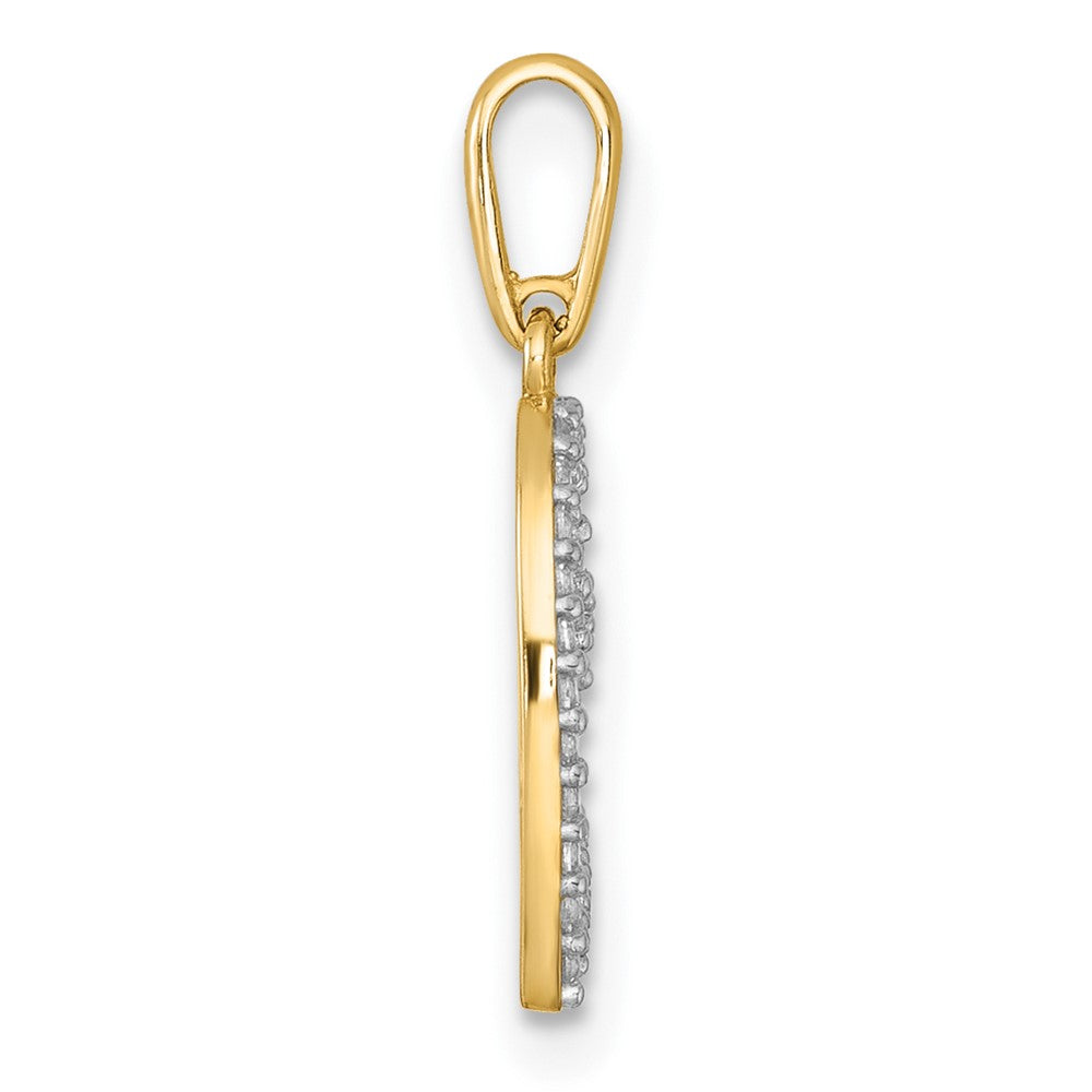 14k Polished CZ Open Heart Pendant - Product Photo
