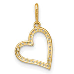 14k Polished CZ Open Heart Pendant - Product Photo