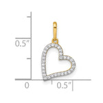 14k Polished CZ Open Heart Pendant - Product Photo