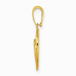 14K Yellow Gold Polished Double Heart Pendant - Product Photo