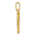 14K Yellow Gold Polished CZ Mom Heart Charm - Product Photo