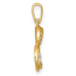 14K Yellow & Rhodium and Rhodium-Plated Polished CZ Mom Heart Pendant - Product Photo