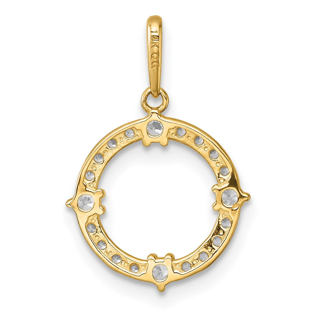 14k Polished CZ Circle Pendant - Product Photo