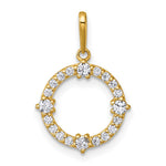 14k Polished CZ Circle Pendant - Product Photo
