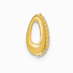 14K Yellow Gold Polished CZ Domed Teardrop Chain Slide - Product Photo