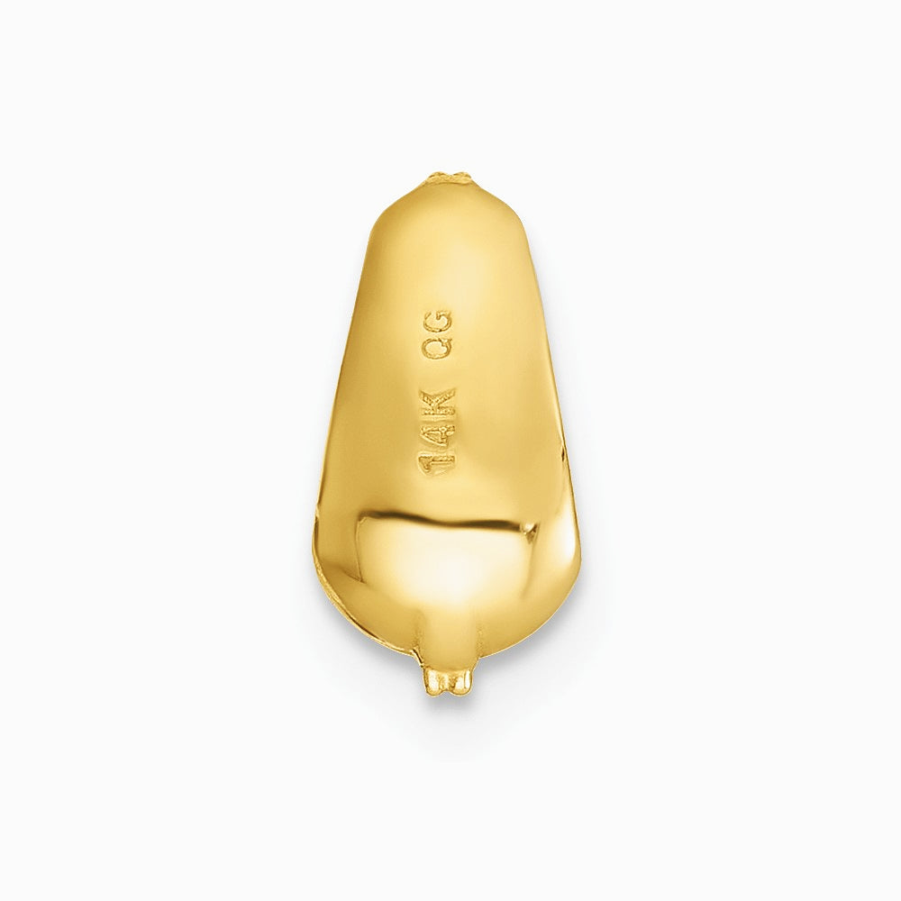 14K Yellow Gold Polished CZ Domed Teardrop Chain Slide - Product Photo