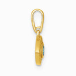 14K Yellow Gold Polished CZ Evil Eye Pendant - Product Photo
