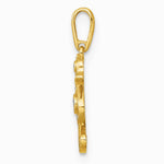 14K Yellow Gold Polished CZ Seahorse Pendant - Product Photo