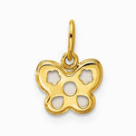 14K Yellow Gold Polished Mother of Pearl Butterfly Pendant - Product Photo