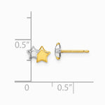 14K Yellow & Rhodium with Rhodium Polished Double Star Post Earrings - Product Photo