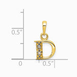 10K / 14K Yellow with Rhodium and Rhodium Diamond Initial D Pendant - Product Photo