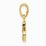 10K / 14K Yellow with Rhodium and Rhodium Diamond Initial S Charm - Product Photo