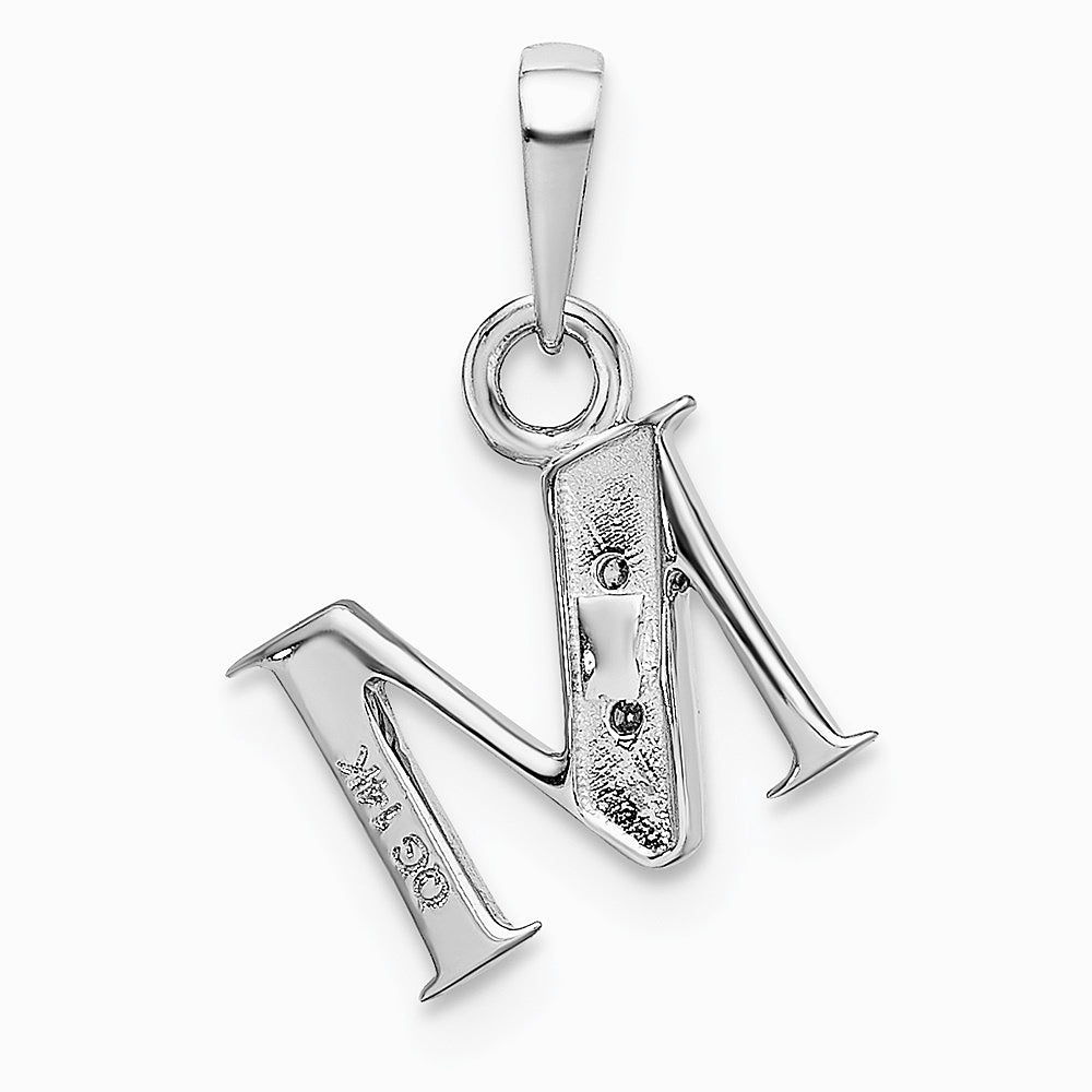 10K / 14K White Gold 10KW Initial M Charm - Product Photo