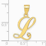 14K Yellow Gold 14KY Script Letter L Initial Pendant with Diamond - Product Photo