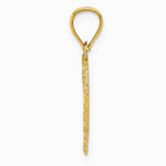 10K / 14K Yellow Gold Polished & Textured Cut-out Heart Pendant - Product Photo