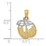 14k with White Rhodium Cut-out New York Skyline in Apple Pendant - Product Photo