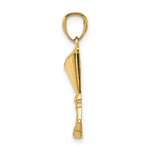 14k Martini Glass with Green CZ Olive Pendant - Product Photo