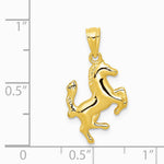 14K Yellow Gold Trotting Horse Pendant - Product Photo