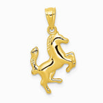 14K Yellow Gold Trotting Horse Pendant - Product Photo