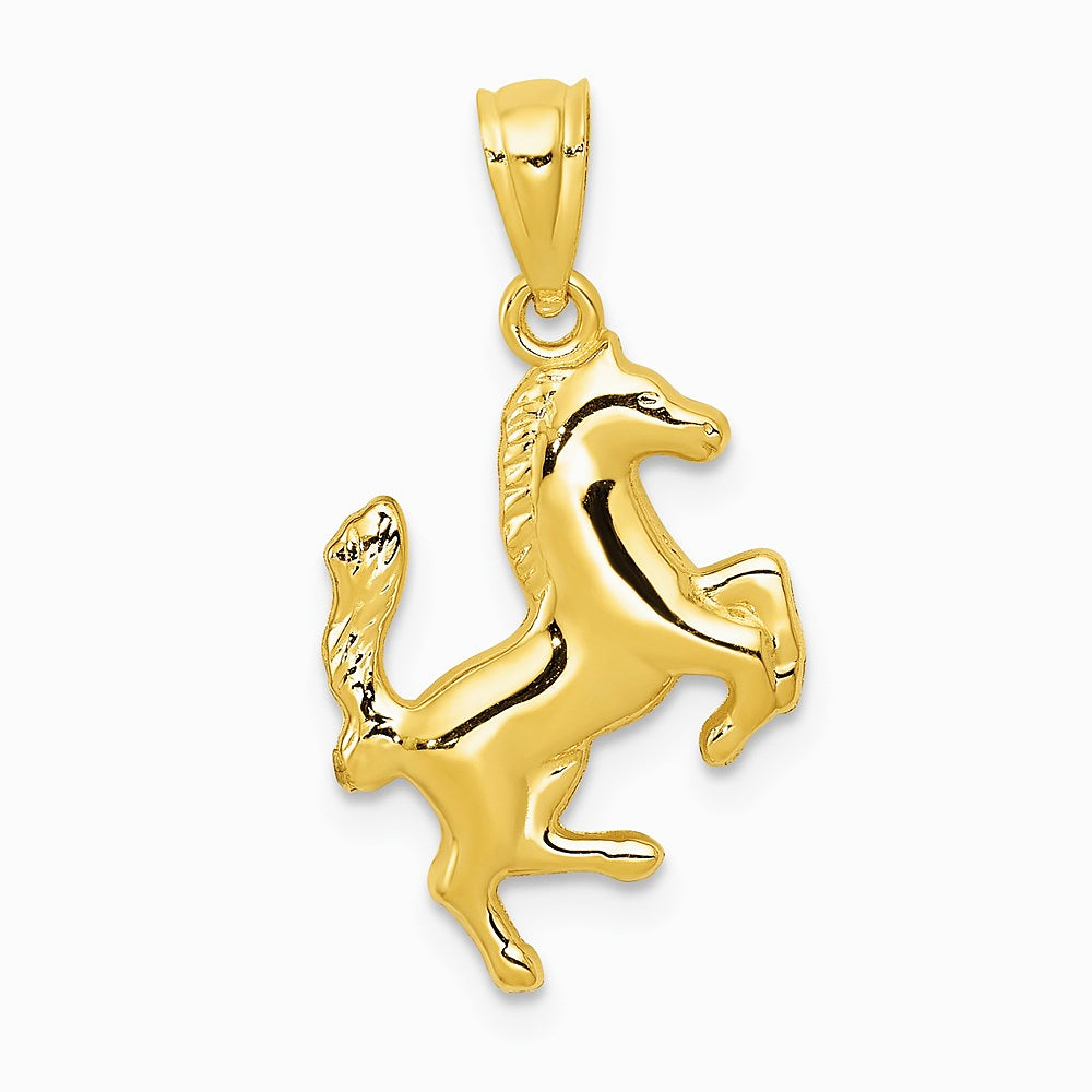 14K Yellow Gold Trotting Horse Pendant - Product Photo
