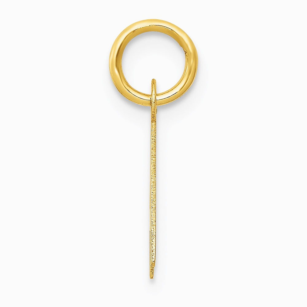 10K / 14K Yellow Gold Small Slanted Block Initial A Charm - Product Photo