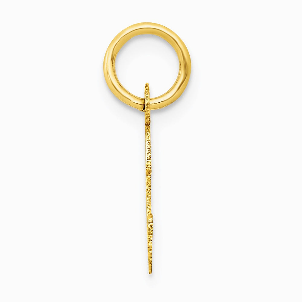 10K / 14K Yellow Gold Small Slanted Block Initial C Charm - Product Photo