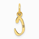 10K / 14K Yellow Gold Small Slanted Block Initial C Charm - Product Photo