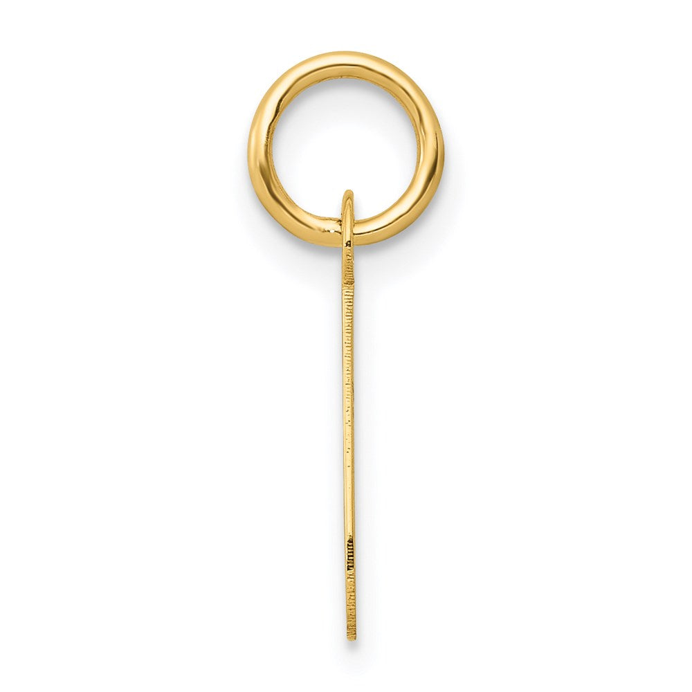 10K / 14K Yellow Gold Small Slanted Block Initial J Charm - Product Photo