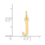 10K / 14K Yellow Gold Small Slanted Block Initial J Charm - Product Photo