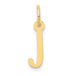 10K / 14K Yellow Gold Small Slanted Block Initial J Charm - Product Photo