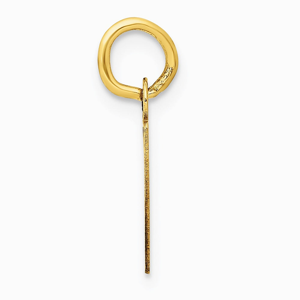 10K / 14K Yellow Gold Small Slanted Block Initial P Charm - Product Photo