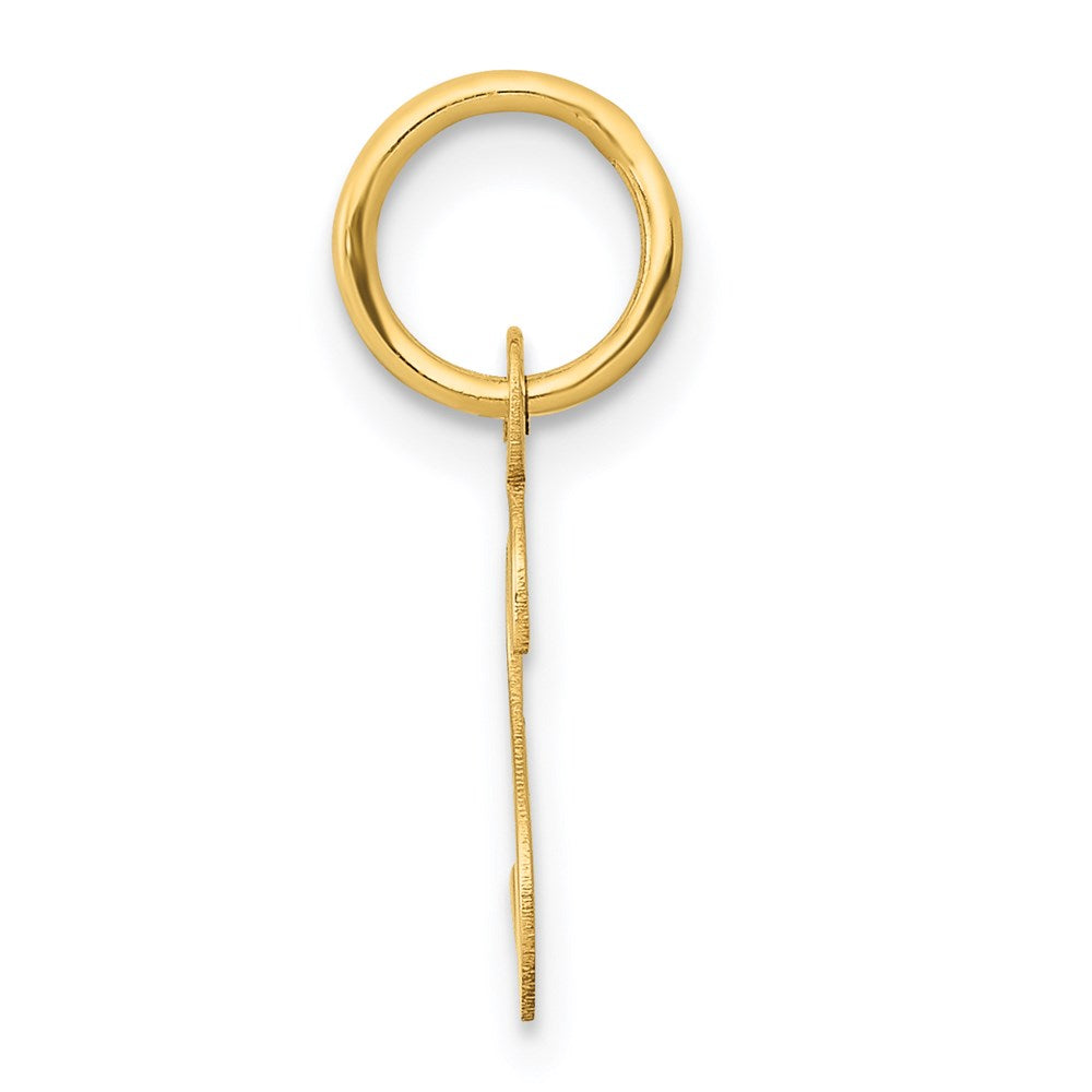 10K / 14K Yellow Gold Small Slanted Block Initial S Charm - Product Photo