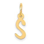 10K / 14K Yellow Gold Small Slanted Block Initial S Charm - Product Photo