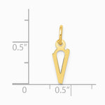 10K / 14K Yellow Gold Small Slanted Block Initial V Charm - Product Photo