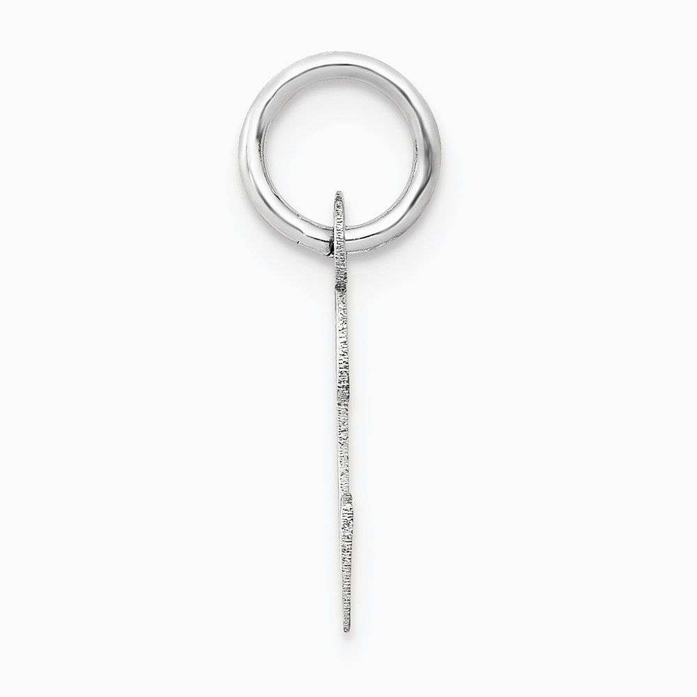 10K / 14K White Gold Small Slanted Block Initial C Charm - Product Photo
