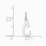 10K / 14K White Gold Small Slanted Block Initial C Charm - Product Photo