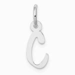 10K / 14K White Gold Small Slanted Block Initial C Charm - Product Photo