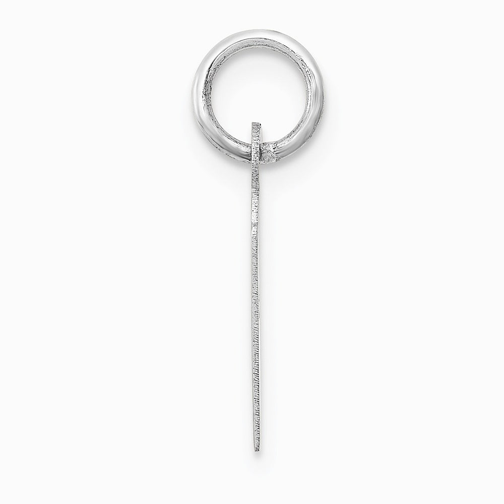 10K / 14K White Gold Small Slanted Block Initial H Charm - Product Photo