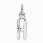 10K / 14K White Gold Small Slanted Block Initial H Charm - Product Photo